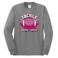 thumbnail image 2 of Wild Bobby Tougher Than Cancer Football Paint Splatters Breast Cancer Awareness Men Long Sleeve Shirt, Heather Grey, XX-Large, 2 of 6