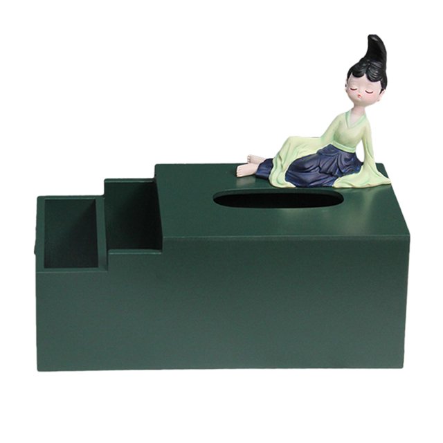 Adorno de niña china moderna, accesorios decorativos de almacenamiento, estatua de resina para Caja de pañuelos