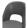 thumbnail image 4 of Portia Dark Gray Faux Leather Dining Chairs w Black Metal Tapered Legs Set of 2, 4 of 6