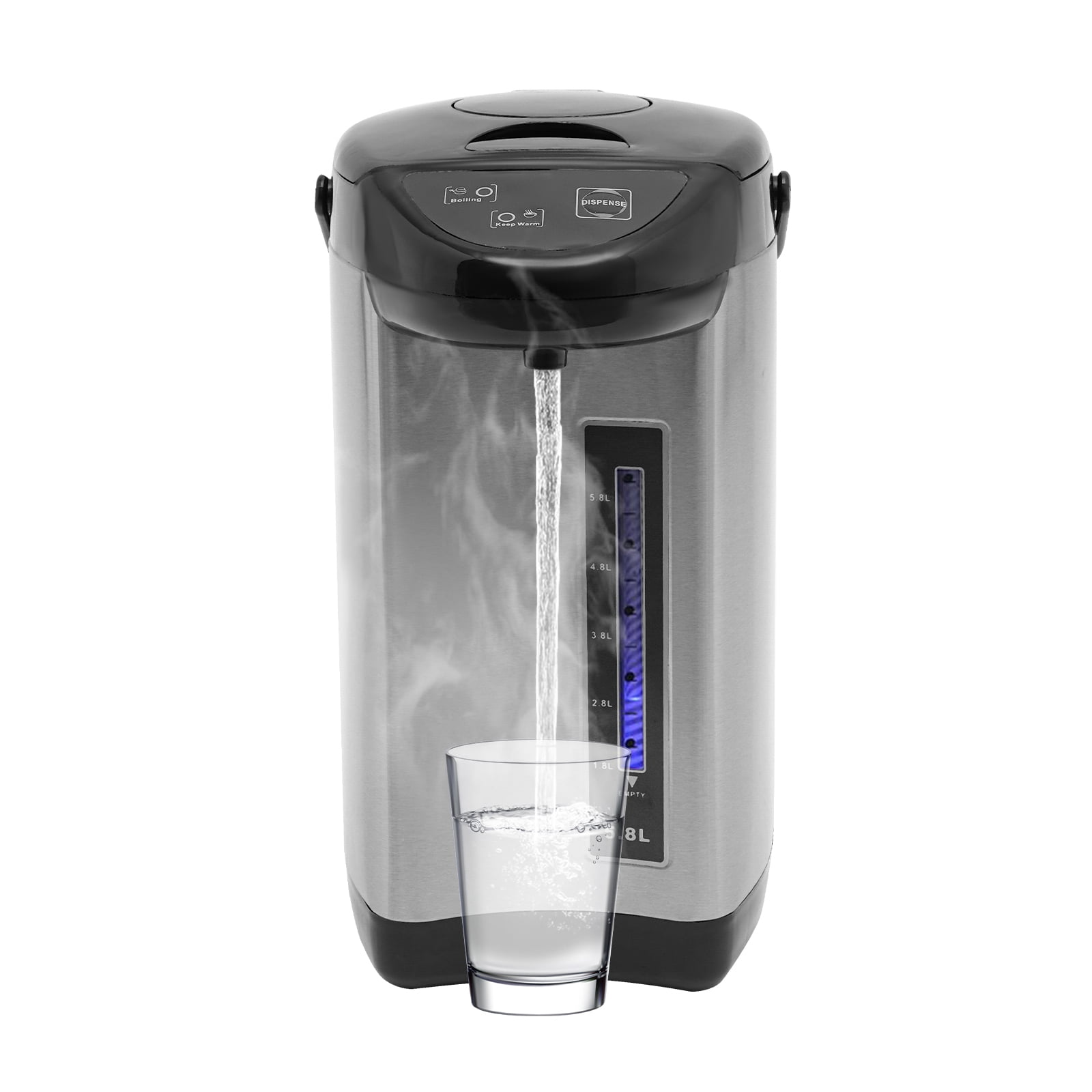 Home Water Boiler Warmer,Electric Stainless Steel Hot Water Pot Urn, 750W Removable Water Tank Design,3.94ft Cord Length, Electric Kettle for Dining Room, Tea Room