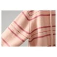 thumbnail image 4 of Holzkary Hoodies for Women Oversized Sweater Striped Sweater Korean Style Loose and Slim Lazy Pullover Sweater Fall Fashion Outfits 2025 Casual Sweaters Tops Workout Winter Clothes Pink M, 4 of 8