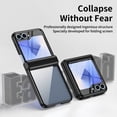 thumbnail image 6 of ELEHOLD for Samsung Galaxy Z Flip 5 Case, Slim Plating PC Transparent Hinge Protection Crystal Clear Case with Integrated Screen Protector for for Samsung Galaxy Z Flip 5,Black, 6 of 7