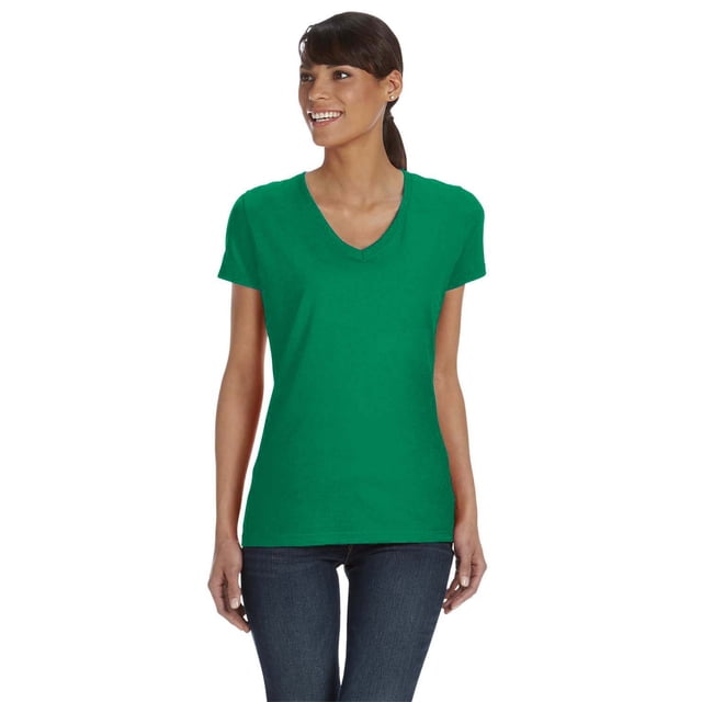 Camiseta de mujer con cuello de pico HD Cotton⢠KELLY 2XL Fruit of the Loom L39VR