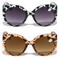 thumbnail image 2 of V.W.E. 2 Pairs Women Bifocal Reading Sunglasses Reader Glasses Round Cateye Vintage - Large Gradient Lens +1.75, 2 of 6