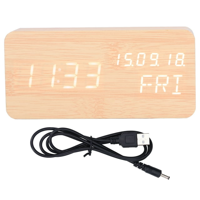 Reloj despertador digital LED Jadeshay madera ABS Rendimiento probado