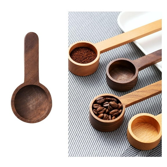 Wooden Coffee Spoon, Small Coffee Scoop for Ground Caf Walnut Wood Measuring Spoons,for Ground Coffee, Beans and Tea 1 Tablespoon for Jars and Containers