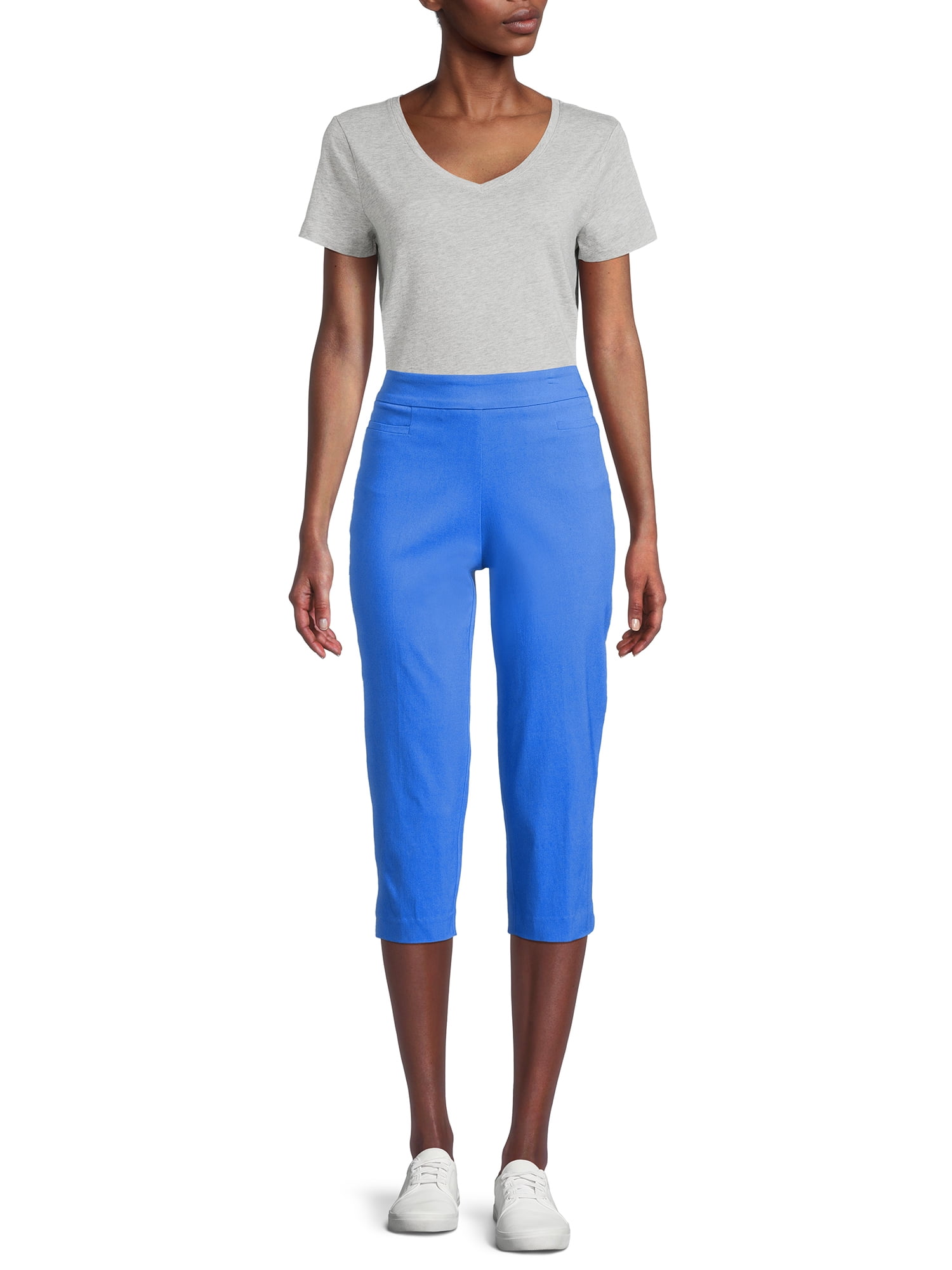 Time and Tru Women's Pull On Mid Rise Capris 21" Inseam