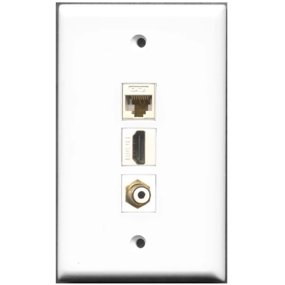 Ultra Spec Cables 1 Port HDMI 1 Port RCA 1 Port Cat6 Wall Plate F/F