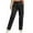 Black, variant on Women's Casual Pants High Waisted Straight Leg Pants Elastic Waistband Comfortable Trousers For Daily Wear Autumn Winter