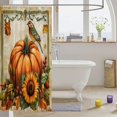 thumbnail image 3 of Manfei Classic Halloween Pumpkin Lantern Shower Curtain 72Wx78L,Cartoon Ghost Pattern Bath Curtain, 3 of 5