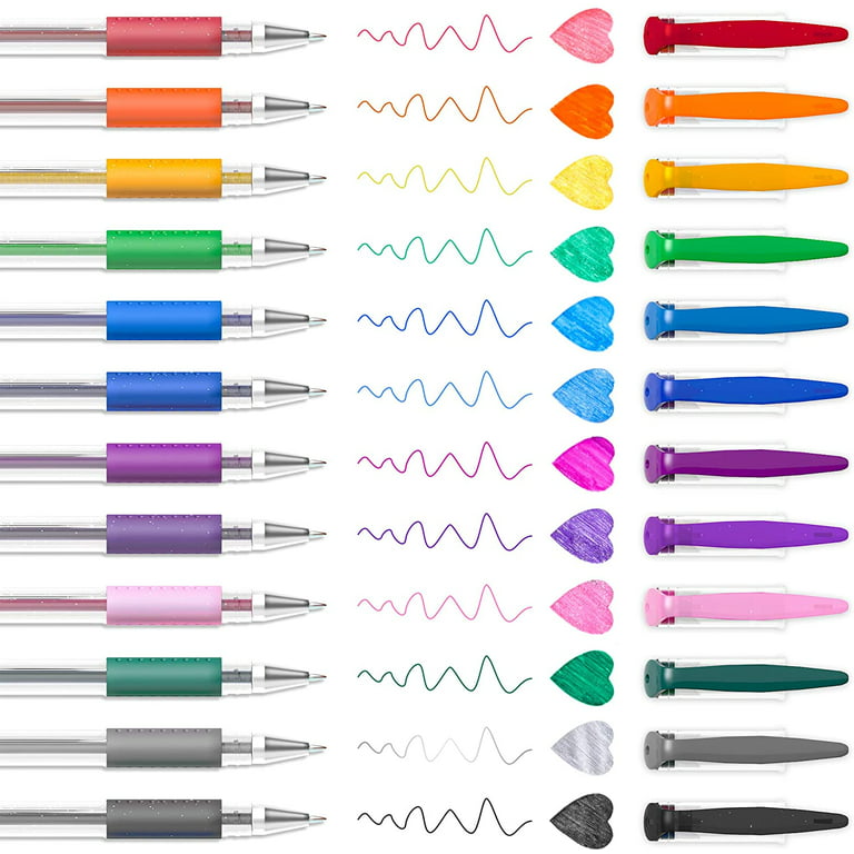 Smart Color Art 45 Pack Black Gel Pens, Retractable Medium Point Gel Ink  Pens Smooth Writing for School Office Home, Comfort Grip (22 Black Pens +  23