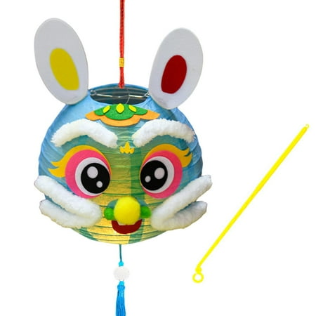 

Kmxyo Children DIY Lantern Lovely Colorful Cartoon Bunny LED Lamp Parent-child Interaction Handmade Toy Portable Rabbit Lantern Pendant Spring Festival New Year Home Decors