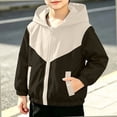 thumbnail image 2 of Afuyipoi Boys Lightweight Jacket (1-9) Color-Block Zippered Hooded Spring Fall Outerwear Army Green Size 2T, 2 of 7