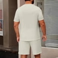 thumbnail image 6 of Hearthz Men's 2 Piece Outfit Casual Men's Shirt and Shorts Set Fashion Summer Tracksuits Khaki M, 6 of 6