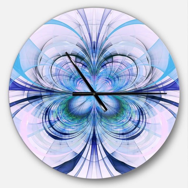 DesignArt Horloge Murale Grande Motif Fleur Fractale Turquoise