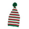 thumbnail image 4 of Gorro de punto navideño con pompones, bonito gorro creativo clásico a rayas Rojo verde y blanco, 4 of 9