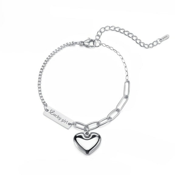 S925 Silver Heart Anklet for Women - S925 Silver Chain-Style Heart Anklet - Suitable for Women, Mothers & Wives - Ideal for Daily Wear, Vacations, Parties & Holiday Gifts