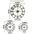 thumbnail image 2 of Sorbus Large Metal Numerical Wall Clock for Living Room Decor (Black, 16" Diameter), 2 of 7