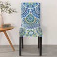 thumbnail image 2 of Chair Covers Stretch Dining Chair Covers Removable High Back Chair Protective for Dining Room Kitchen Banquet Party Decoration (M-Blue, 6 PCS), 2 of 7