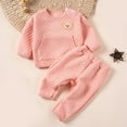 thumbnail image 3 of Ugoldhm Baby's Cute Outfit Set Quilted Embroidered Fleece Lined Top and Pant Thermal 2 Piece Set, 3 of 8