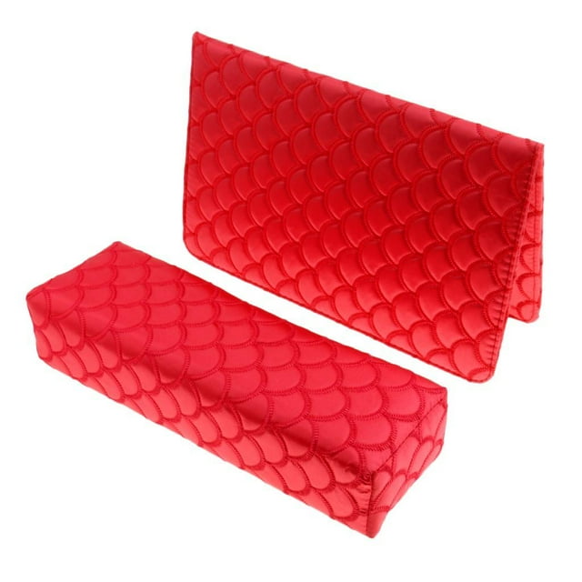 Nail Art Cojín para Manos Almohada de Almohadilla Rectangular Almohada para Manos de Manicura / Cojín para Brazos - Liso - Rojo Sunnimix Almohadilla de mano para uñas