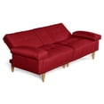 thumbnail image 4 of Sofá Cama De Lino Rojo Modelo Hendrix Makora Con Portavasos, 4 of 8