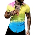 thumbnail image 2 of Gamivast Summer Shirts Abstract Print Lapel Collar Beach Shirts Button Down Casual Shirts Short Sleeve Graphic Pattern Holiday Festival Soft, 2 of 6