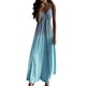 thumbnail image 1 of Vestido largo sin mangas con cuello en V informal para mujer - Vestido sin mangas estampado de poliéster para el día a día/la playa - Tallas S-XXXXXL, lavado a mano, 1 of 3