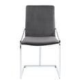 thumbnail image 2 of Modern Grey Side Chair Set (2 Chairs) | Glide on Floors for Dining Comfort | Metal and Composite Wood Build | Ensure Comfort with Lozenge Back, 2 of 3