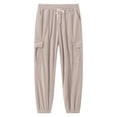 thumbnail image 4 of LMOIPLI Men's Corduroy Cargo Jogger Pants Elastic Drawstring Waist Multi Pocket Tapered Casual Streetwear Trousers Khaki XL, 4 of 9