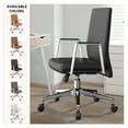 thumbnail image 4 of LeisureMod Aleen Mid-Century Modern Office Chair in Upholstered Leather and Iron Frame with Swivel and Tilt (Black), 4 of 7