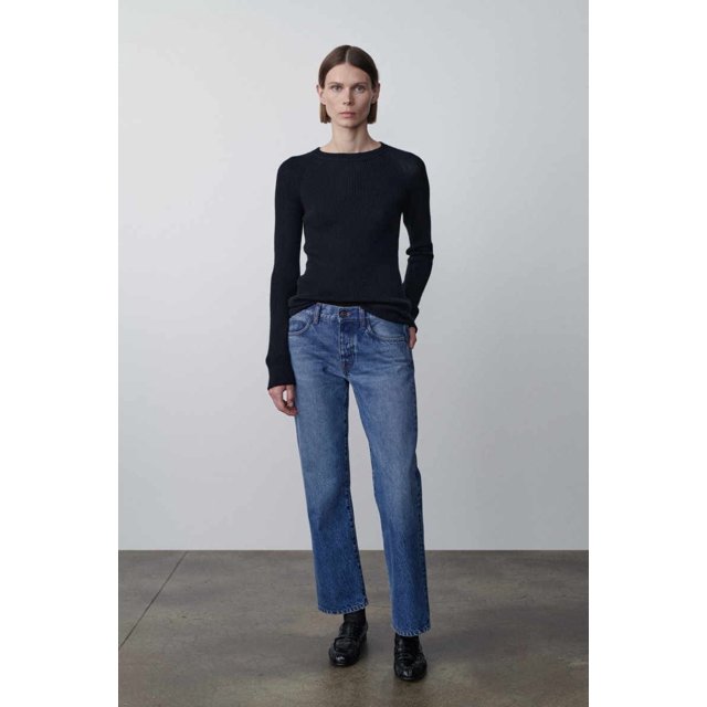 Pantalones vaqueros de pierna recta retro de moda de alta calidad para primavera y otoño pantalones vaqueros de cintura alta informales simples para mujer