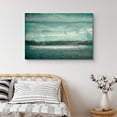 thumbnail image 1 of PixonSign Canvas Print Wall Art Wood Panel Style Teal Beach Horizon Nature Wilderness Illustrations Modern Art Contemporary Scenic Colorful Multicolor Ultra for Living Room, Bedroom, Office - 24"x36", 1 of 5