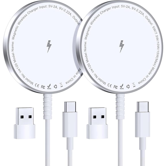 for MagSafe Charger: Magnetic Wireless Charging Pad iPhone 17 16 15 14 13 12 Series & AirPods 4-2 Pro, Strong Magnet, Aluminum Alloy, USB-C/A Ports, Ultra-Thin Portable, Ideal Desk Bedside