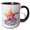 Black/White, variant on 3drose, Cute Image of Watercolor Pastel Starfish with Bubbles Illustration, 11oz Two-tone Red Mug