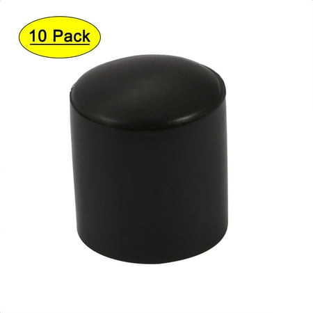 10pcs 12mm Diameter Tube Insert Chair Leg Cap Round Black PVC Tubing Plug