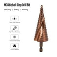 thumbnail image 4 of Amdohai 4-32mm HSS Cobalt Step Drill Bits Quick Change Two-Flute Spiral Grooved Hexagonal Shank Drilling Bits for Copper/Iron/Steel/PVC/Wood Panel, 4 of 8
