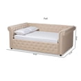 thumbnail image 3 of Baxton Studio Mabelle Modern and Contemporary Beige Fabric Upholstered Full Size Daybed, 3 of 8