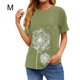 thumbnail image 1 of Camiseta Cuello Redondo Estampado Mujer Tops Poliéster Manga corta Tela de verano, Verde claro, M Methold AP002414-17, 1 of 7