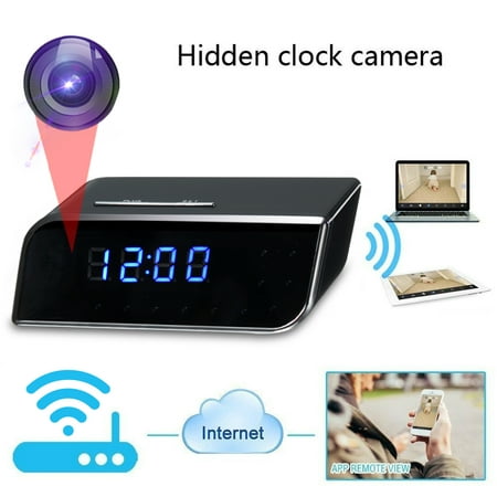 HD 720P Multipurpose WiFi Hidden Alarm Clock Camera digital infrared night vision Wireless IP Camera-Motion Detection Activated Alarm for Home Security and Baby Monitoring