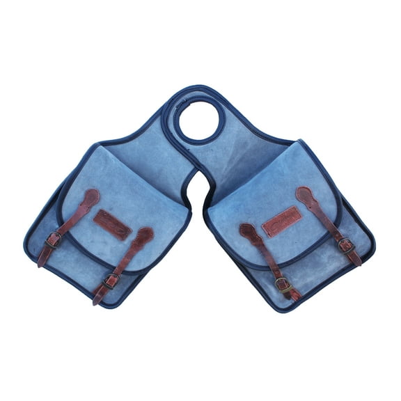 Horse Western Trail Riding Saddle Suede Leather Horn Bag Orange 102AA39GY.