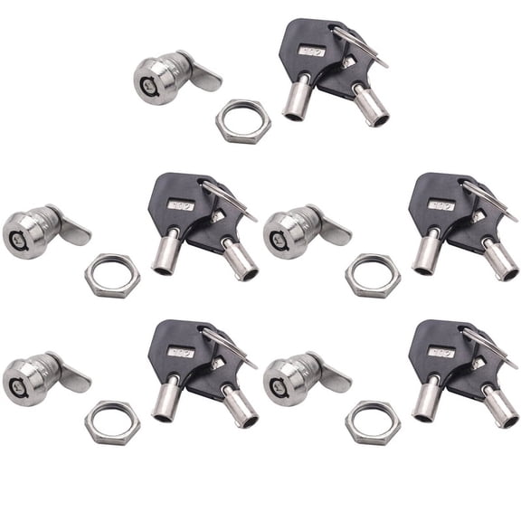 5X Cabinet Door Quarter Turn Security Tubular Cam Lock W Keys