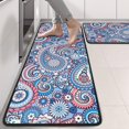 thumbnail image 2 of Kitchen Rugs Sets Of 2,Blue Paisley and Floral Pattern Anti Fatigue Kitchen Mat Rugs Non Slip Washable,Decorative Kitchen Floor Mats for Kitchen,Sink,Laundry,17"x47"+17"x47", 2 of 5