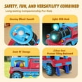 thumbnail image 5 of JOYLDIAS 12V 2 Seater Toy Ride on Train with Music, Train Honk, Lights, High/Low Speed and Storage, Blue, 5 of 8