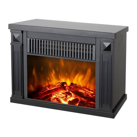 Konwin Small Electric Tabletop Artificial Faux Fireplace Space Heater,  Black | Walmart Canada