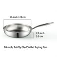 thumbnail image 2 of Cook N Home Stainless Steel Saute Fry Pan 10-inch, Tri-Ply All Clad 18/10 Stainless Steel Skillet Frying Pan, 2 of 7