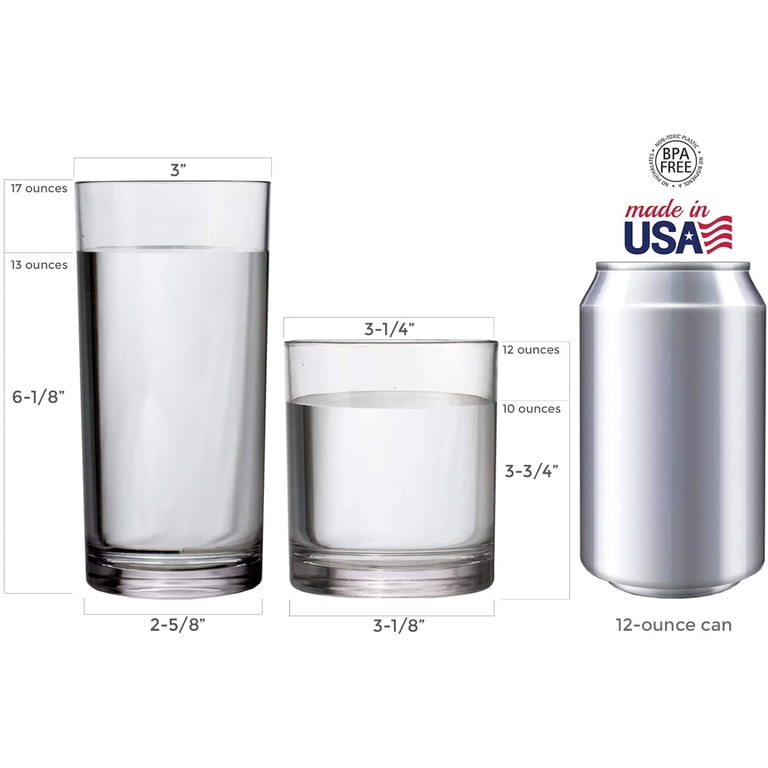 US Acrylic Set di 8 steli da vino impilabili in plastica trasparente da 226, 8 g