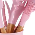 thumbnail image 4 of Set Kitchenware Kit Silicone Cookware Set Wood Handle Non Stick Cooking Utensils with Container, 4 of 5