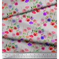thumbnail image 2 of Soimoi Tissu Crêpe polyester Imprimé Feuilles & Roses au Mètre 52 Pouces de Large, 2 of 3
