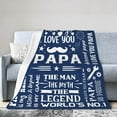thumbnail image 3 of Papa Blanket Papa Gifts Throw Blanket Gift for Papa Soft Flannel Blanket Gifts for Grandpa Blue Sofa Blanket Durable Travel Blanket Birthday Gift from Grandchildren 50"X40", 3 of 6